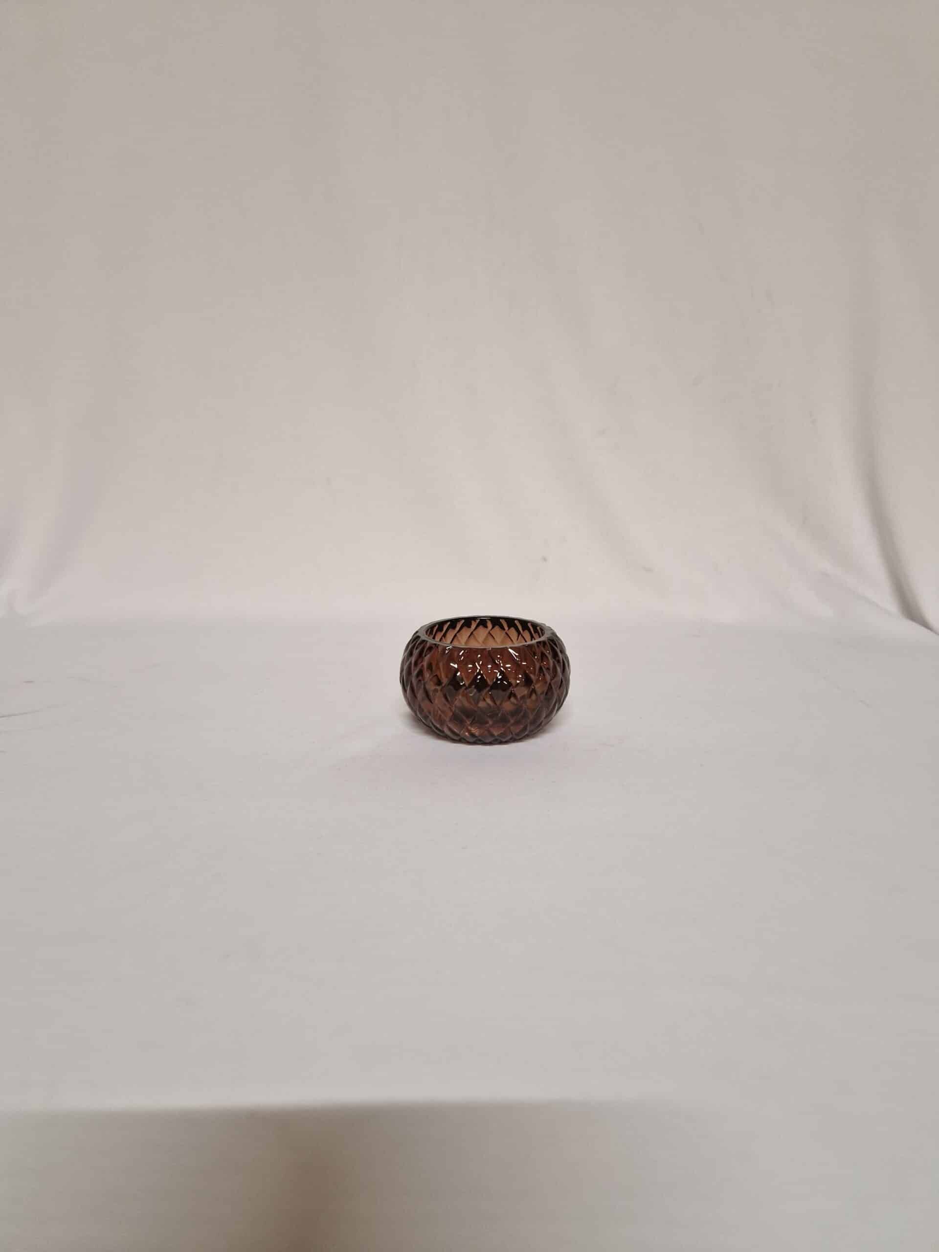 Photophore Verre Ciselé Fumé